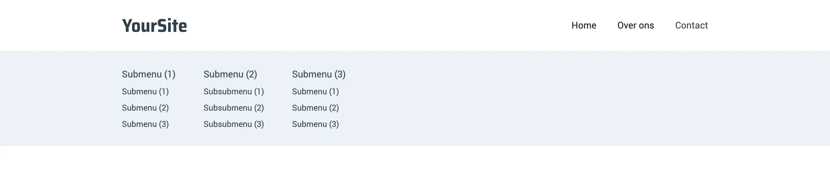 Voorbeeld van een bigmenu
