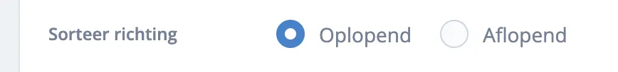 Sorteerrichting kiezen