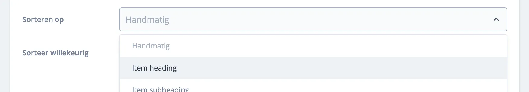 Sorteren op veld selecteren