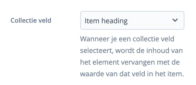 Collectieveld mapping maken in de editor