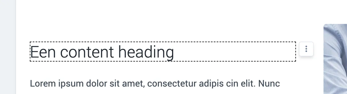 Content heading selecteren