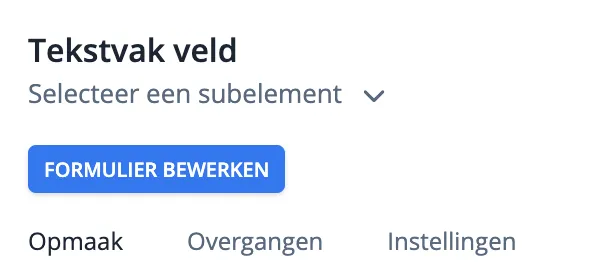 Formulier bewerken knop