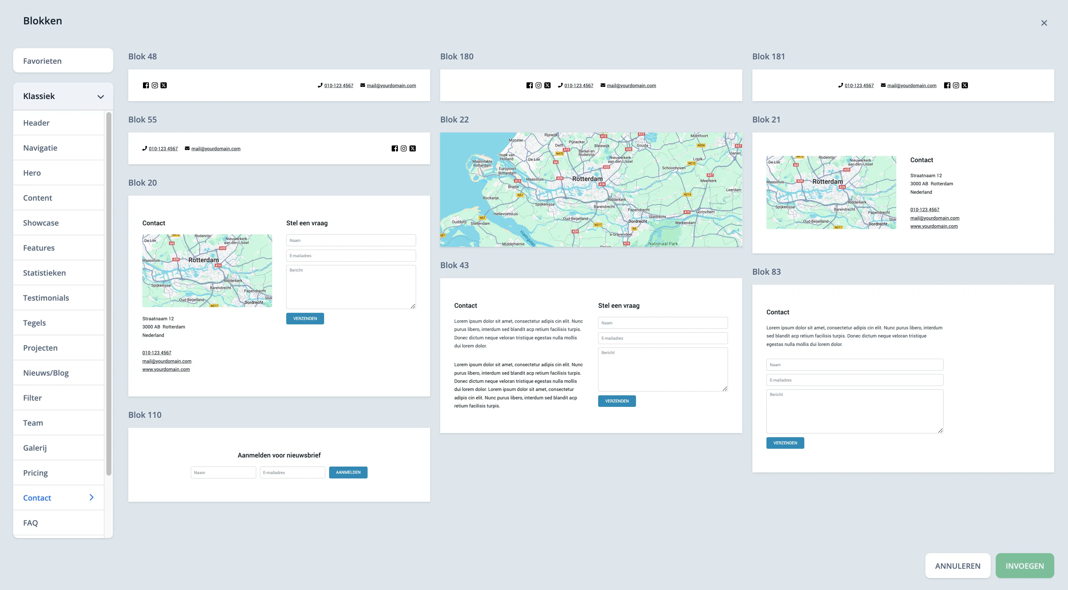 Formulierblokken in de blokkenbibliotheek