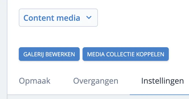 Galerij bewerken knop in opmaakmenu