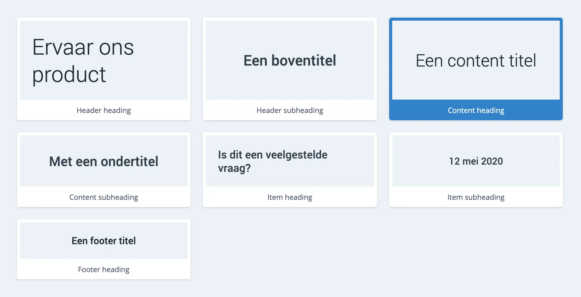 Heading elementen wisselen