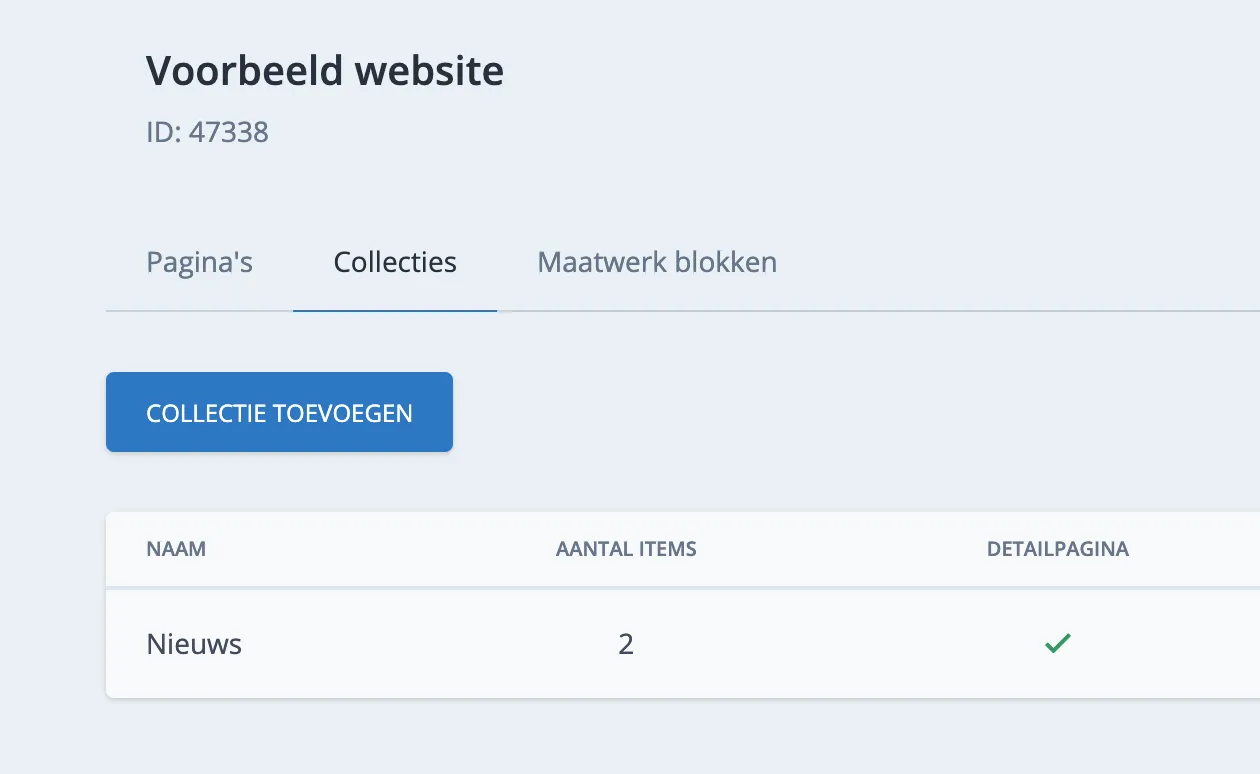 Collectie selecteren