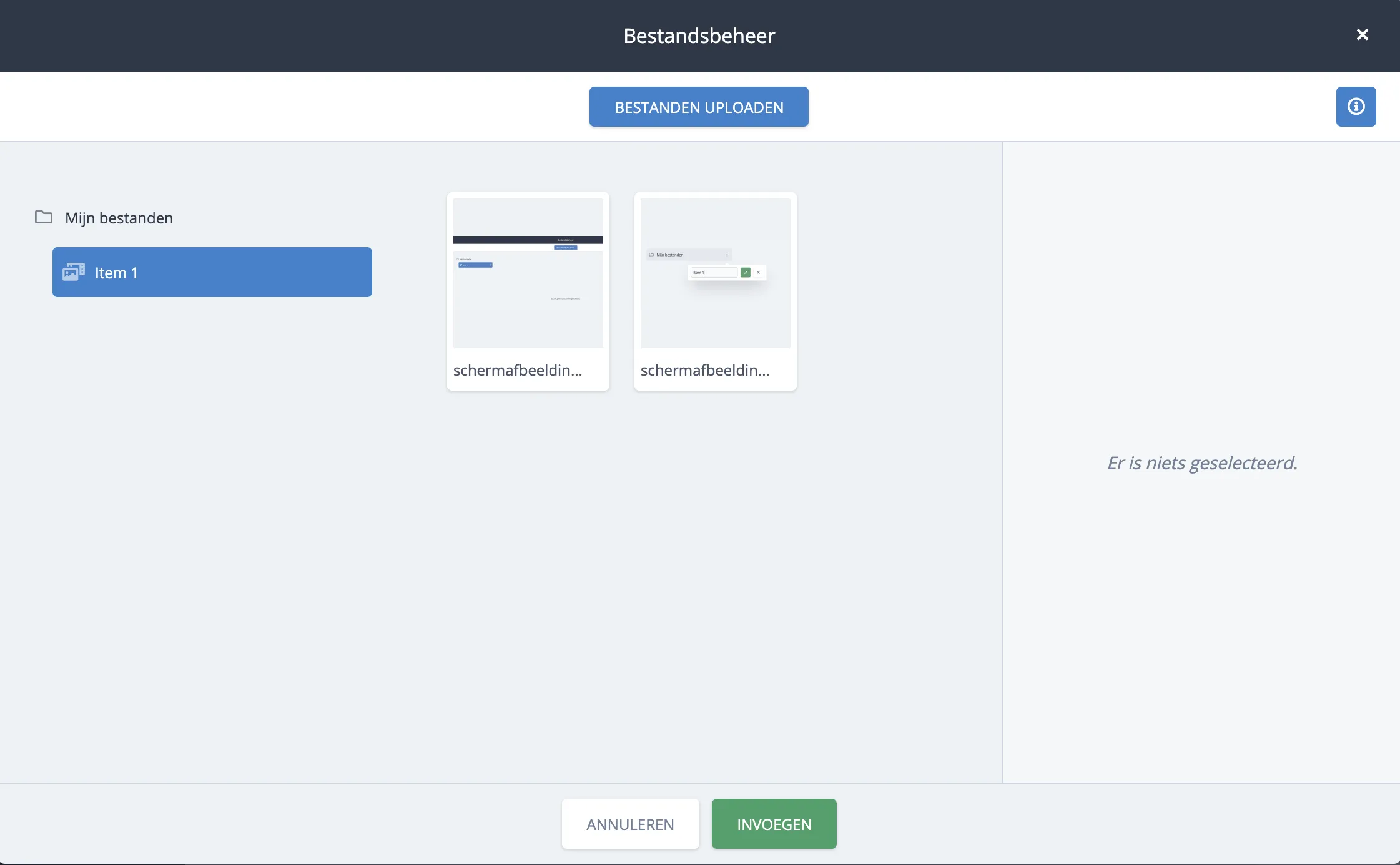 Invoegen knop onderaan pagina