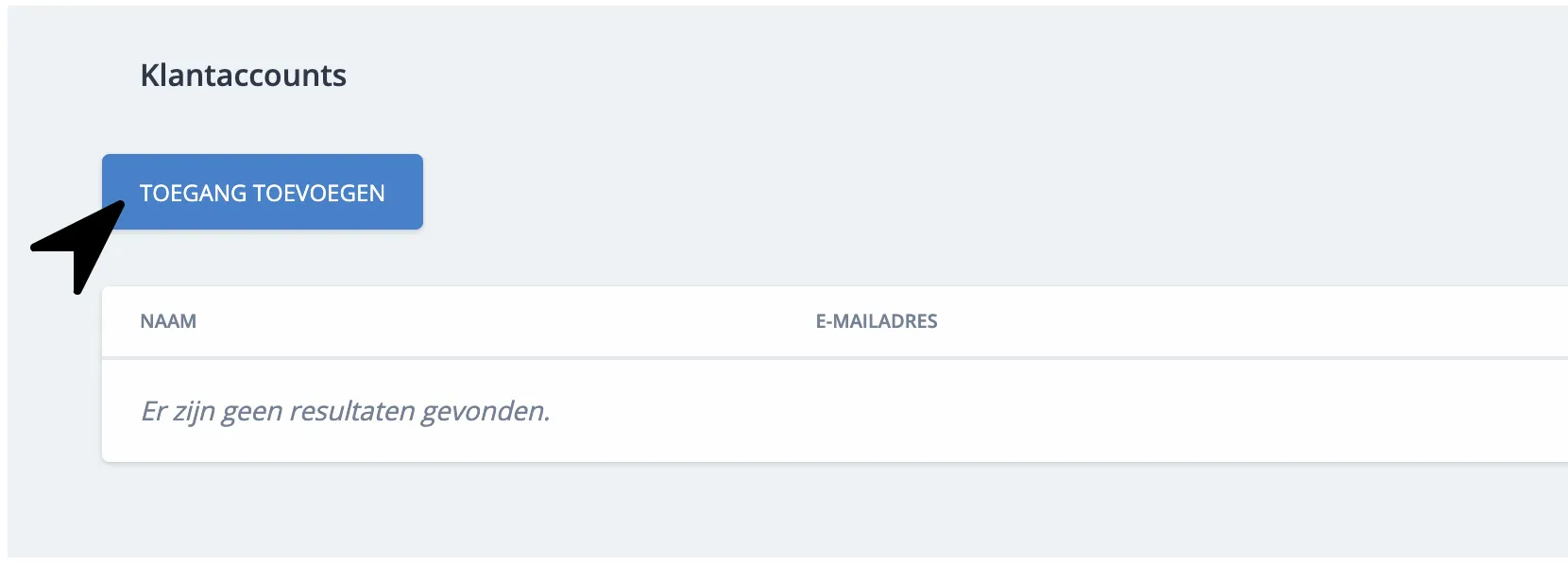 Toegang toevoegen knop