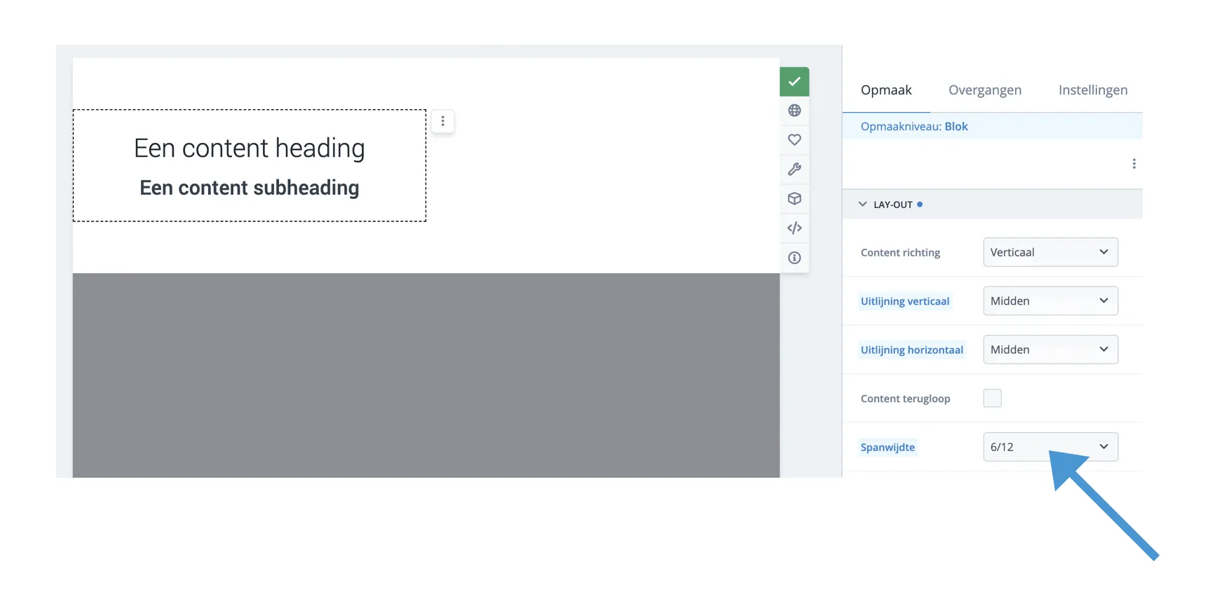 Kolom spanwijdte 6 van 12