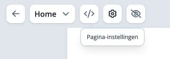 Pagina-instellingen in het bovenmenu