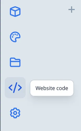 Website-code optie in het linkermenu