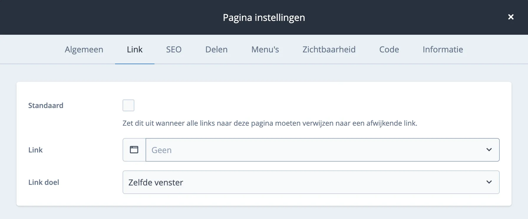 Gewenste link selecteren