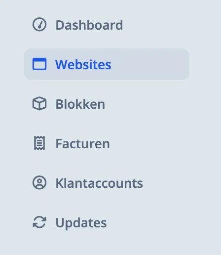 Menu websites in de navigatie