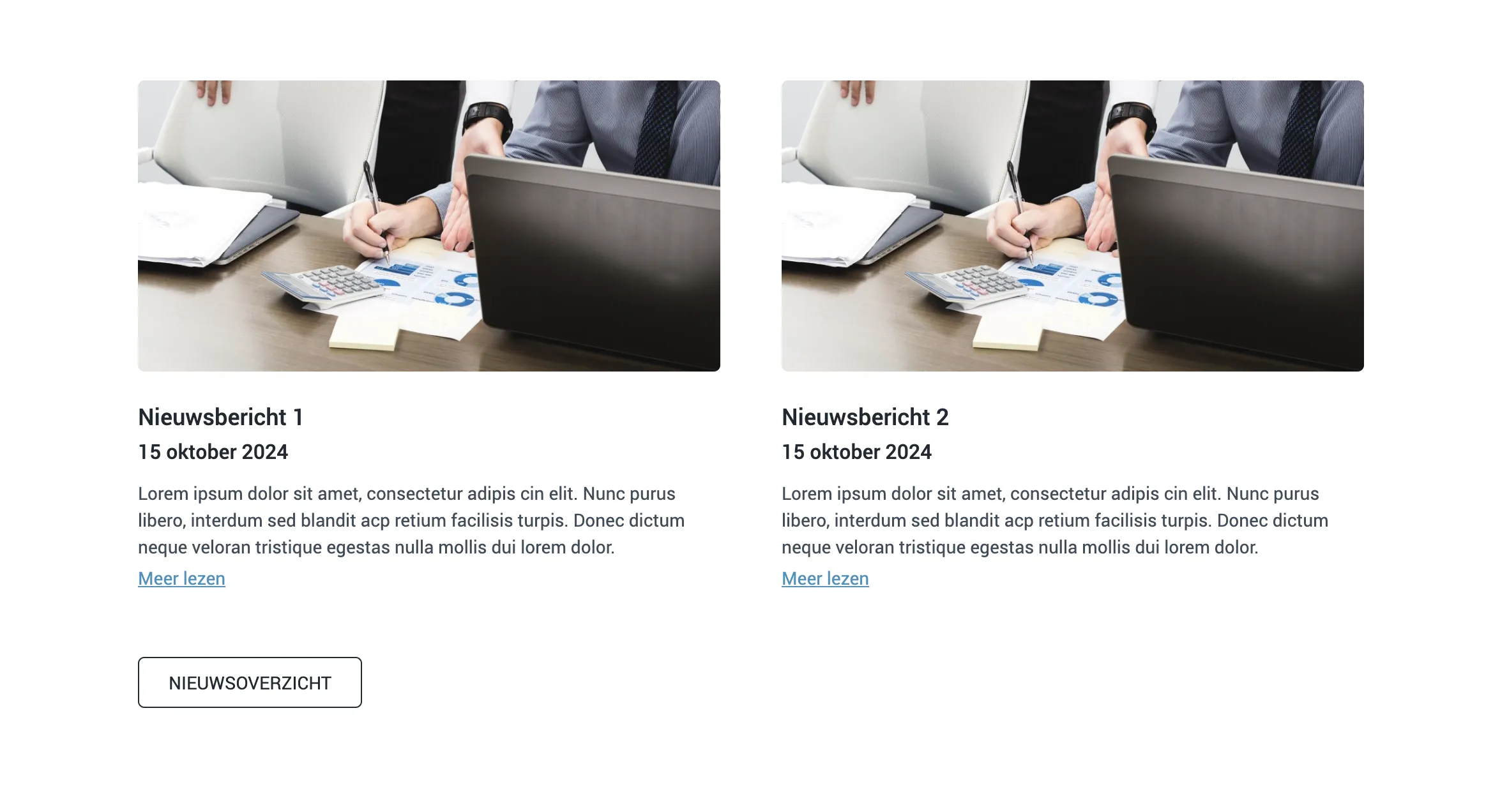 Voorbeeld van een nieuwsoverzicht