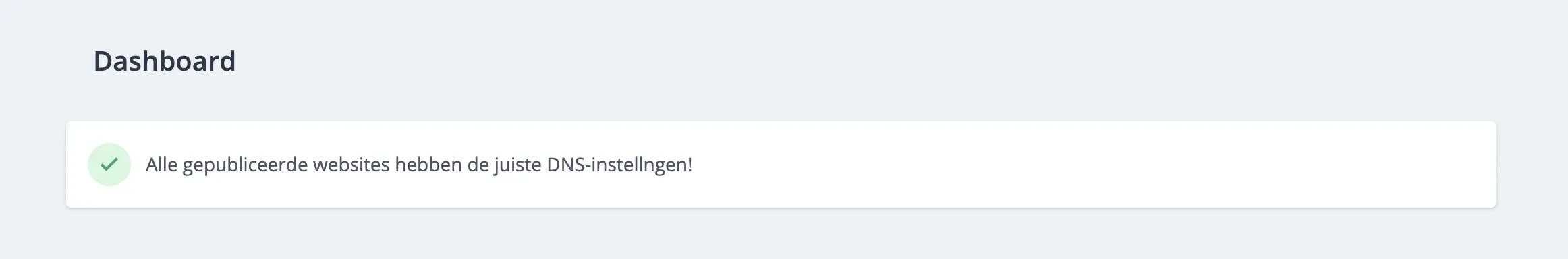 DNS instellingen zijn correct melding