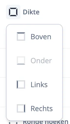 Rand onder instellen voor specifieke zijde
