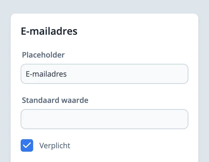 Verplicht optie aanvinken voor veld