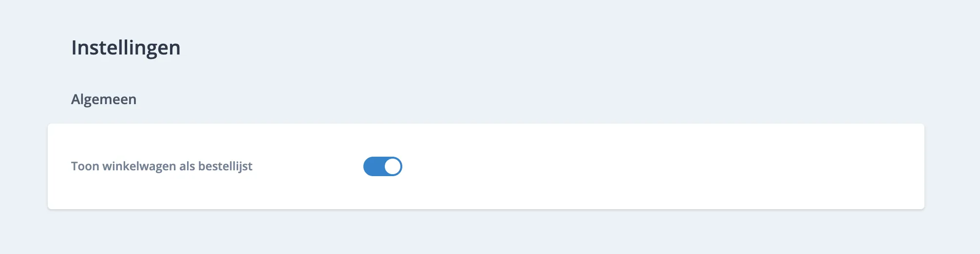Bestellijst activeren