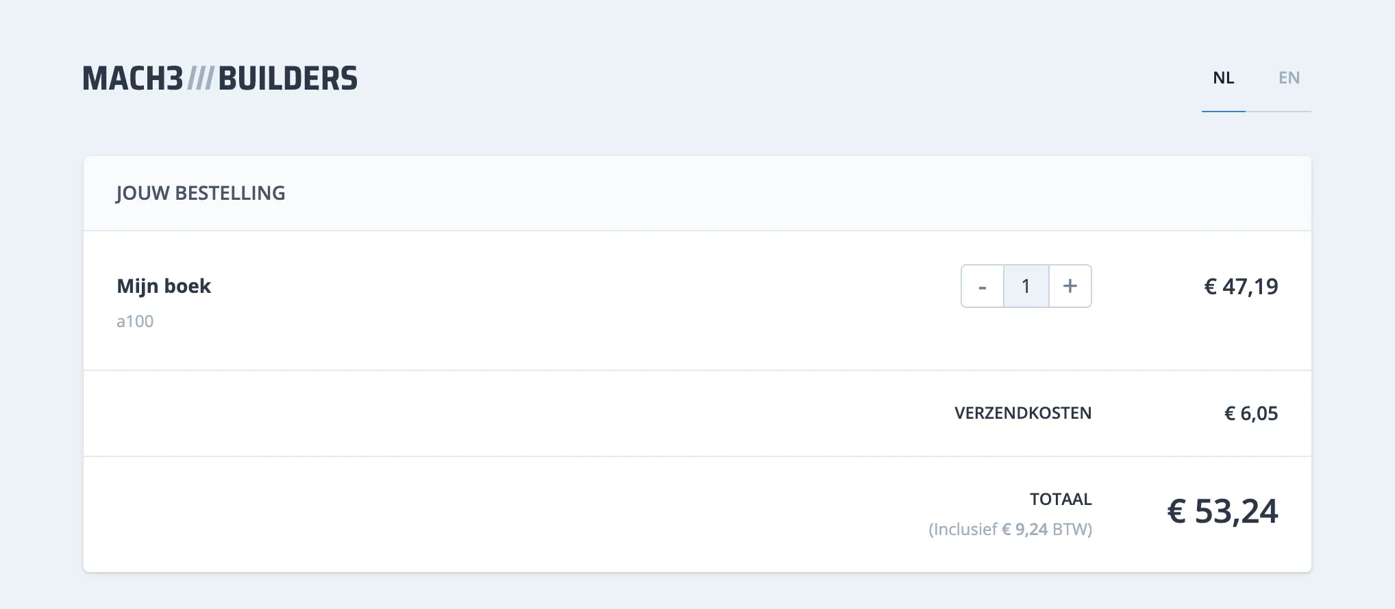 Logo boven winkelwagen