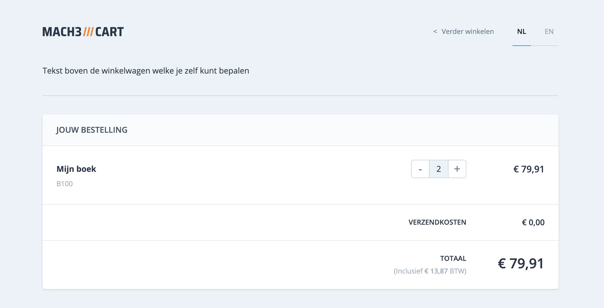 Voorkant winkelwagen