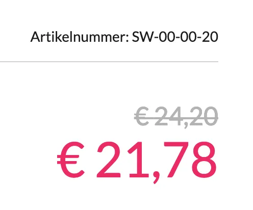 Van/voor prijs weergave